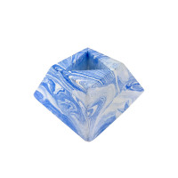 Porte savon "Cube" teinté bleu 